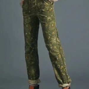 Anthropologie The Wanderer Pants - Green Floral